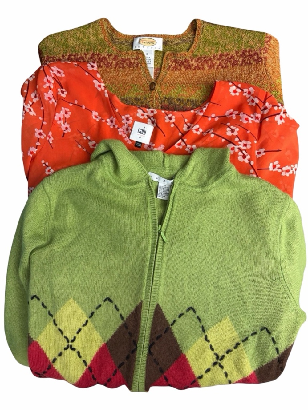 CAbi & Talbots Women’s Bundle Medium Small Cardigans Blouse Fall Colors